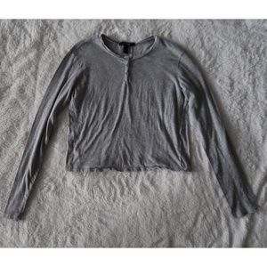 Forever 21 Grey Long Sleeve Buttoned Shirt
